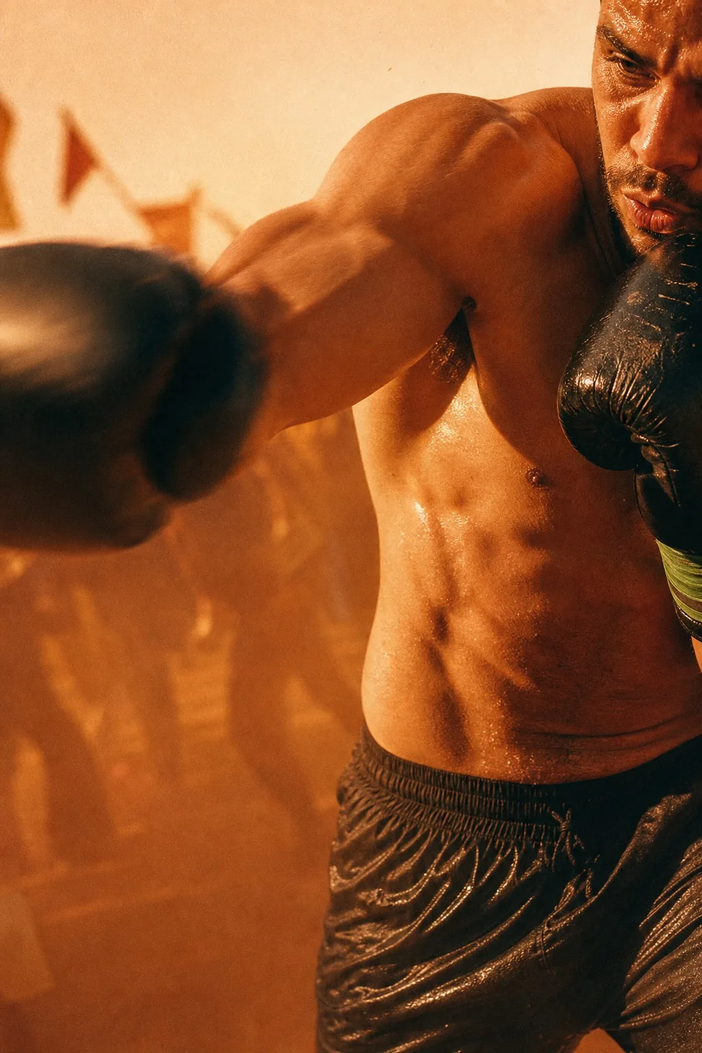 An athlete moving through a workout